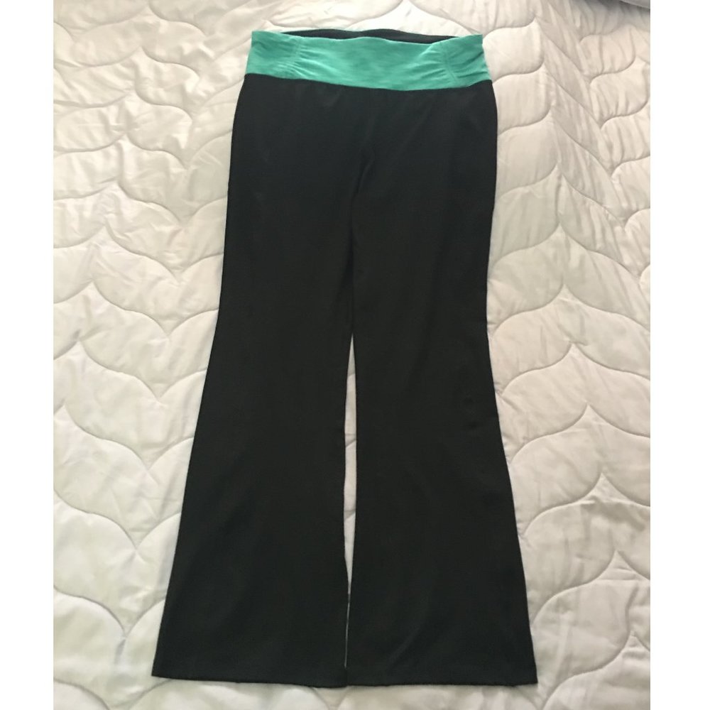 Black & Mint/Aqua Yoga Pants w/ Headphone Pocket